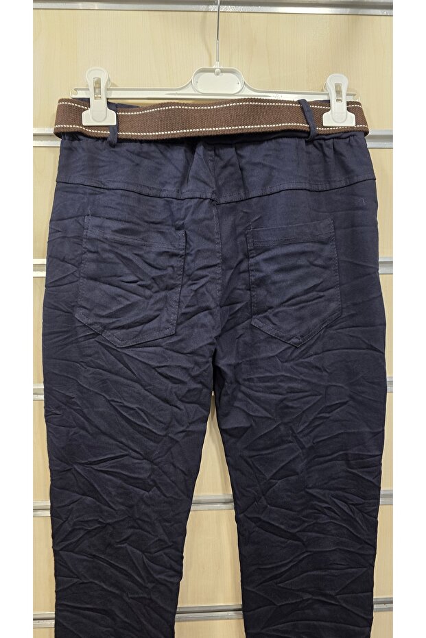 بنطلون بنمط مستقيم مع حزام - 5