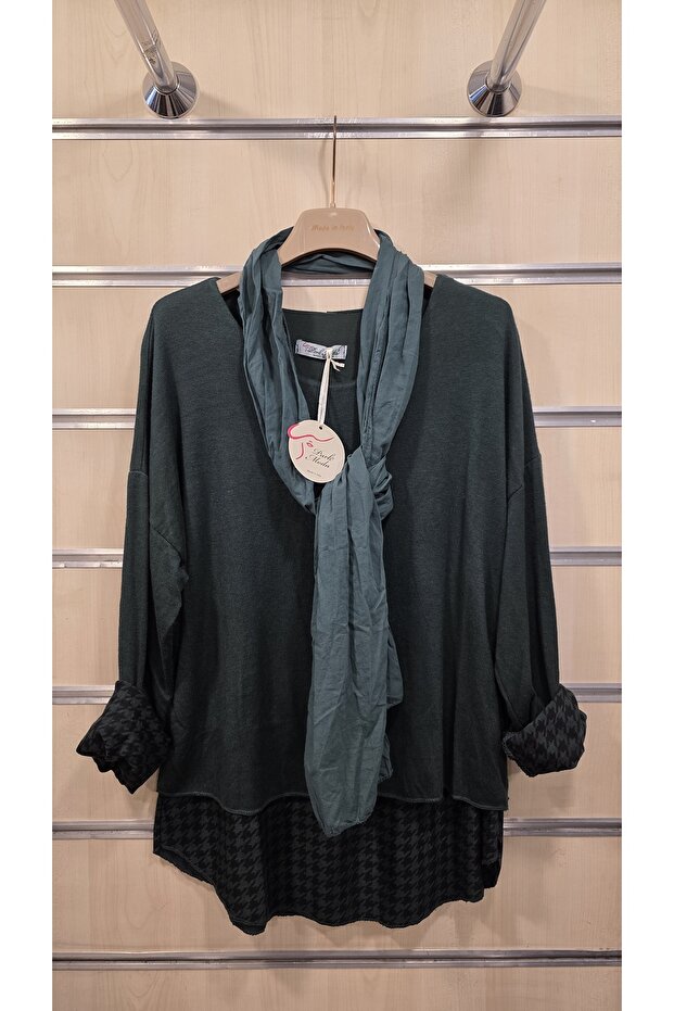 Bluză cu eșarfă - 1