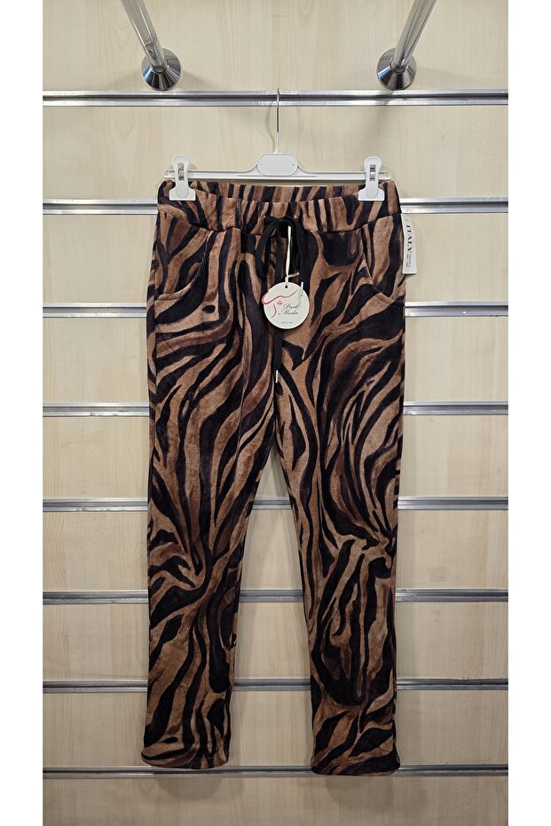 Patterned Velvet Trousers - 1