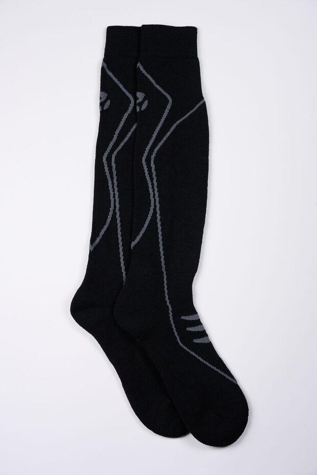 Ski Socks- Thermotech Technology - Contains Merino Wool -Black