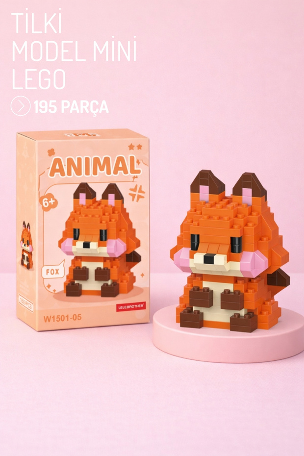 Tilki Model Karakter Figürü 3D Yapı Oyuncakları - 1