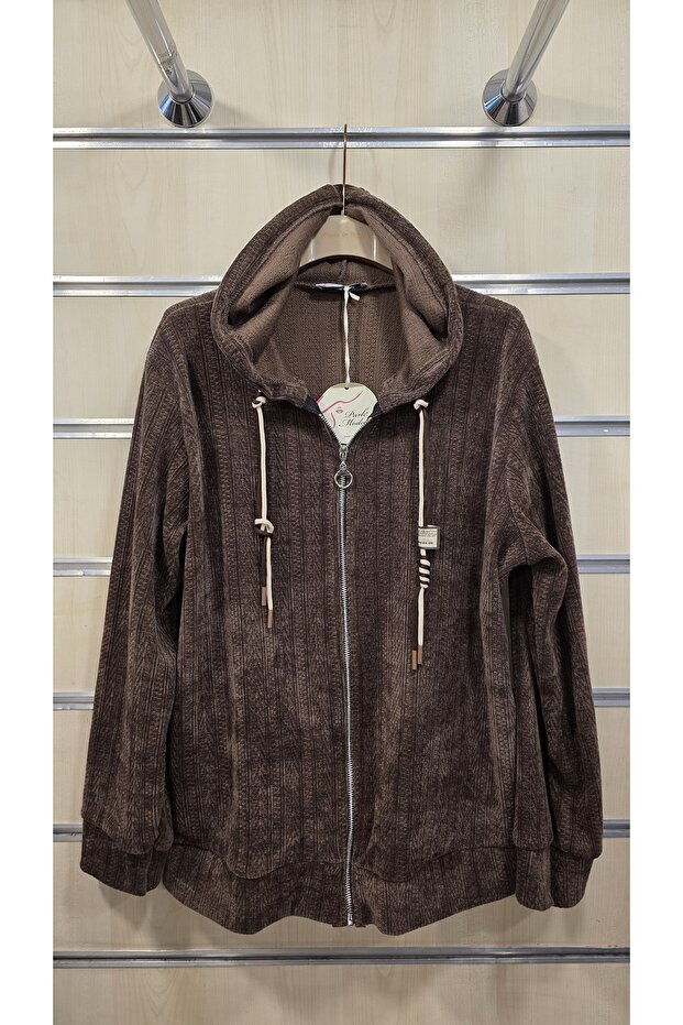 سترة مخملية بنمط بسيط - 1