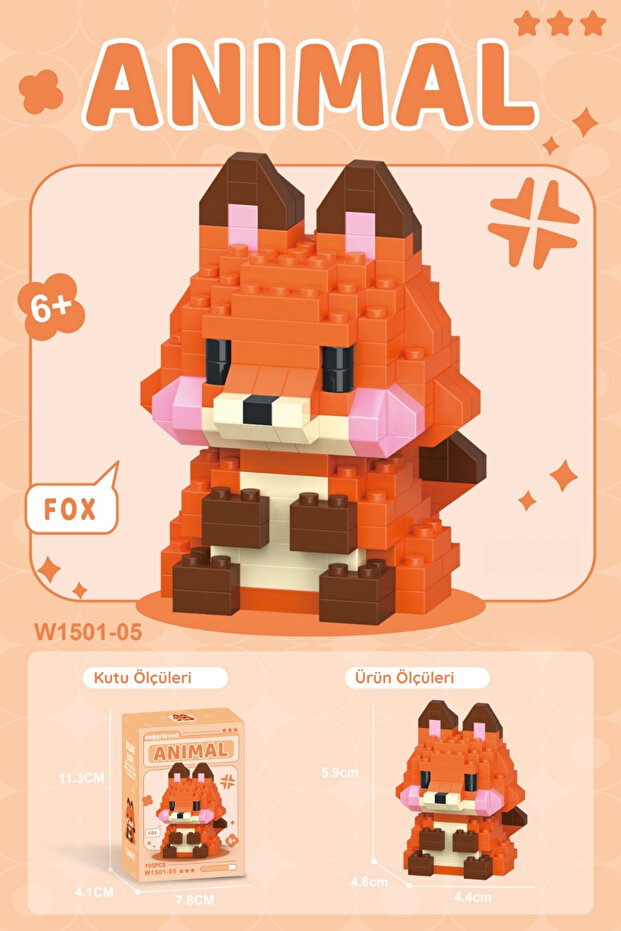 Tilki Model Karakter Figürü 3D Yapı Oyuncakları - 2