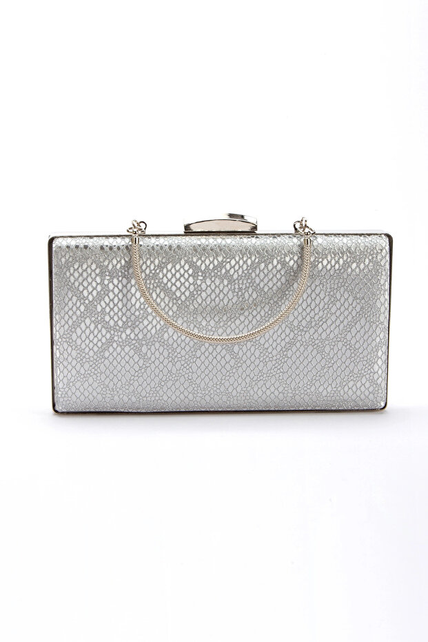 Women's Silver Snake Evening Dress Bag