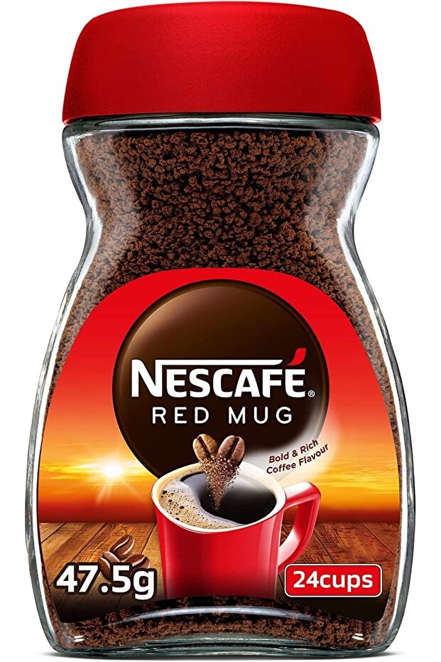 Red Mug Instant Coffee, 47.5 grams, Brown, Granules, Jar