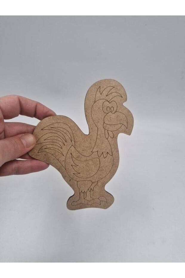 10 Pieces Wooden Painting Cute Rooster School DIY Activity Activity Art 15 cm