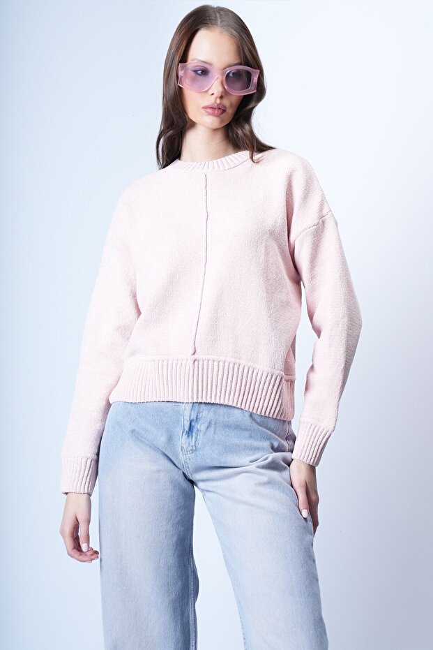 Pembe Triko Kısa Kazak - 3