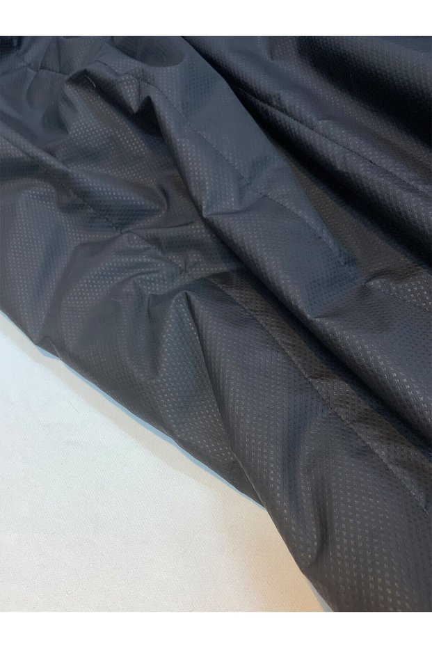 Thin Self-Patterned Black Quilted Fabric Coat Hanger - Single-Sided