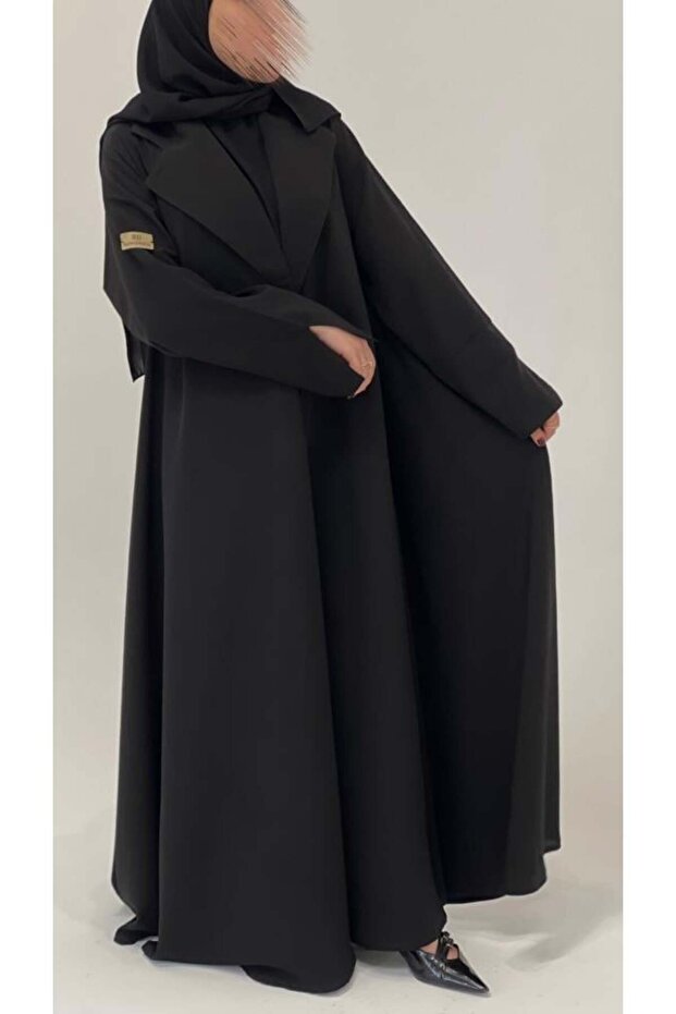 قماش-مشجر-خفيف-دبل-كلوش-ب-ياقة - 2