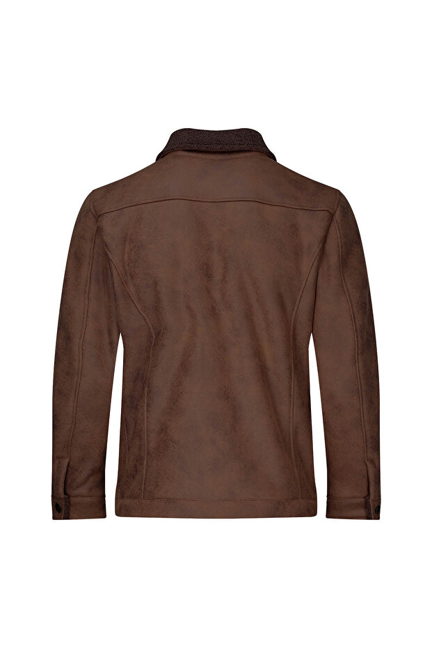 Taba Slim Fit Bebe Yaka Deri Mont - 3