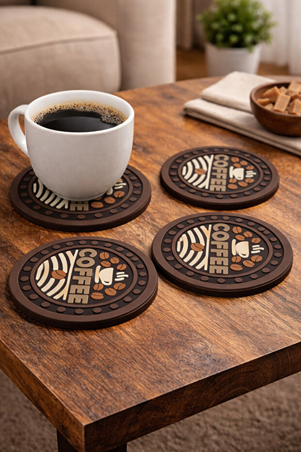 Silicone Coaster with Coffee Theme - 1