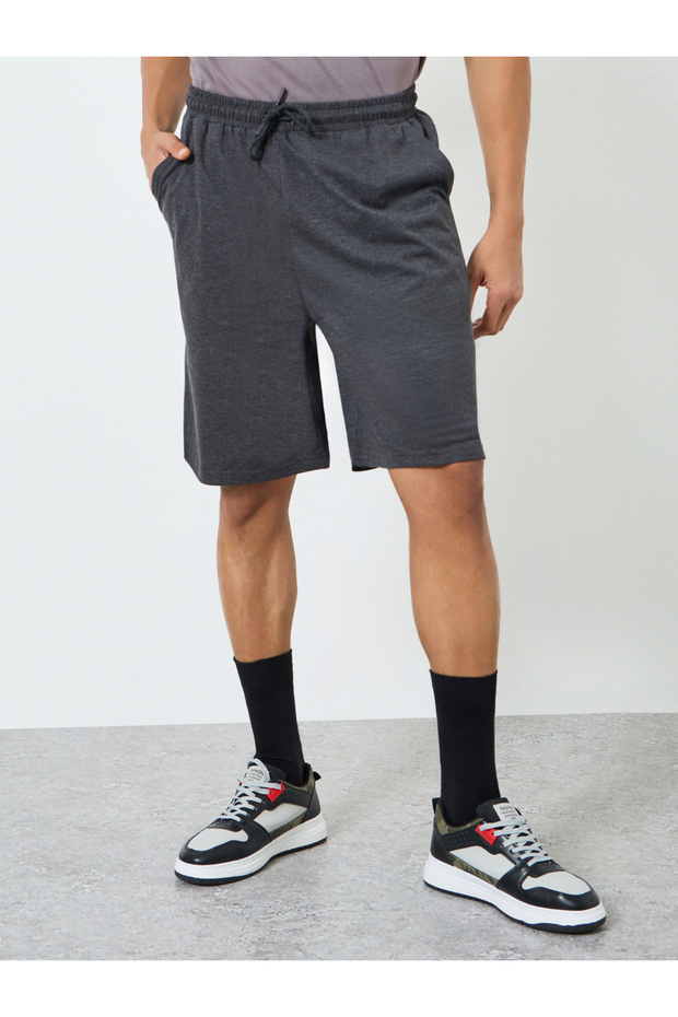 Men Solid Knee Length Shorts - 1