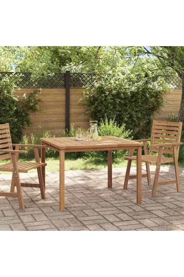 Garden Dining Table 110x110x77 cm Solid Teak Wood