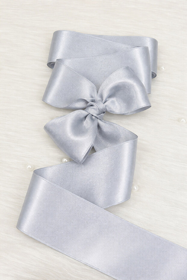 6 cm Light Gray Double Sided Satin Ribbon 10 Meters, Bundle Dowry Engagement Jewelry Special Day Gift Decoration