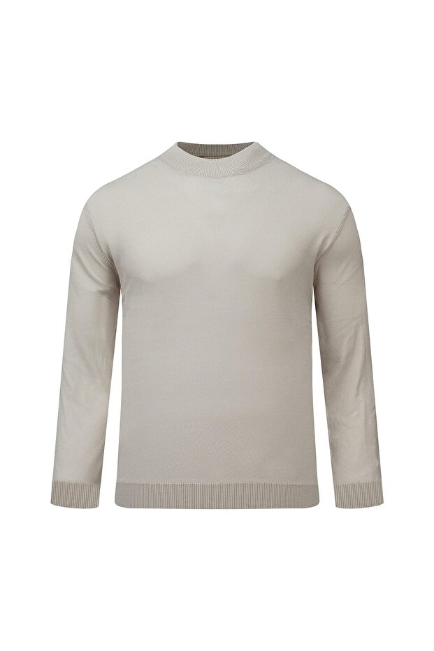 Stone Regular Fit Half Turtleneck Rayon Sweater