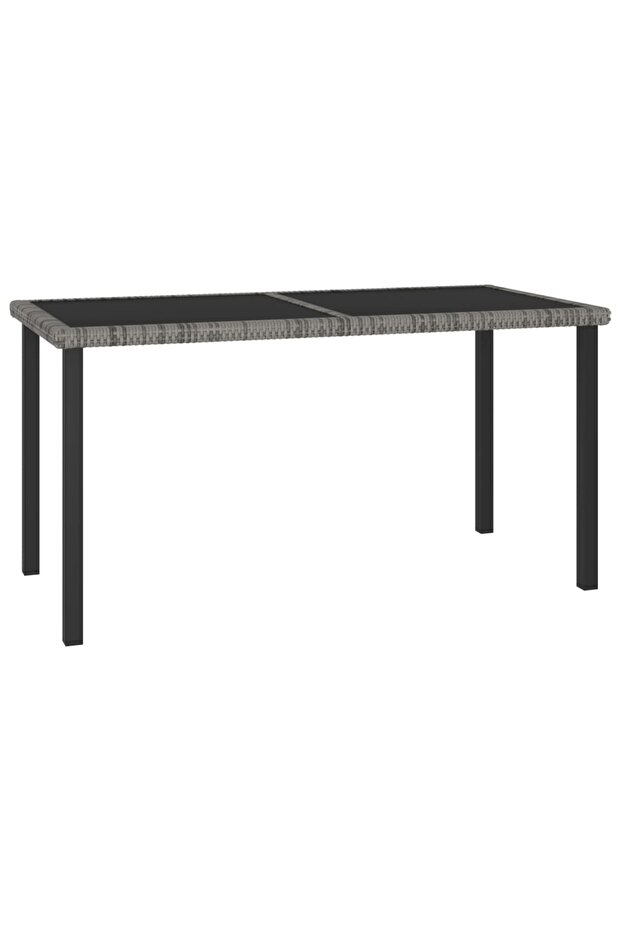 Garden Dining Table Grey 140x70x73 cm Poly Rattan