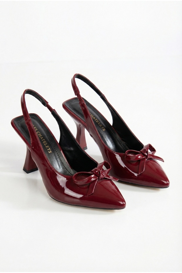 Soleil Ruban Classique Women's Pointed Toe Slingback Heeled Shoes