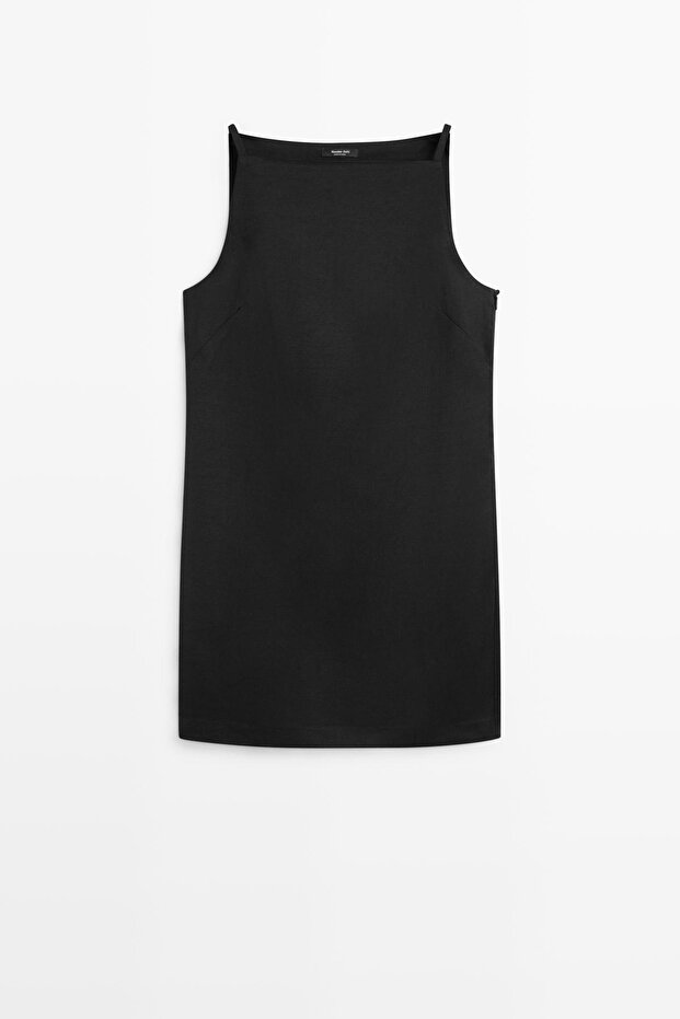 Dökümlü mini elbise - 5