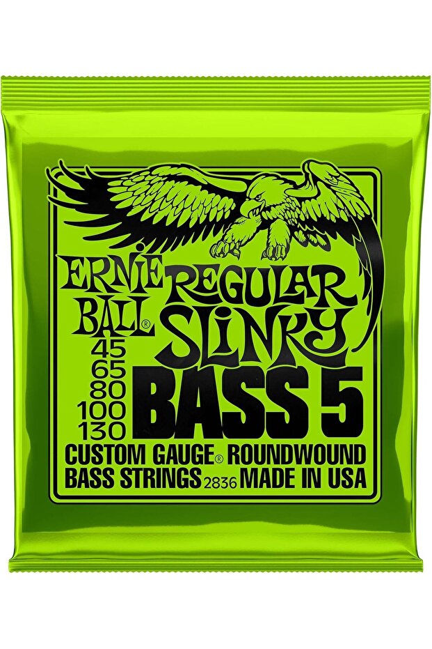 Regular Slinky 5-String Nickel Wound Electric Bass Strings - 45-130 Gauge