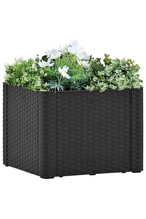 Garden Raised Bed with Self Watering System Anthracite 43x43x33 cm