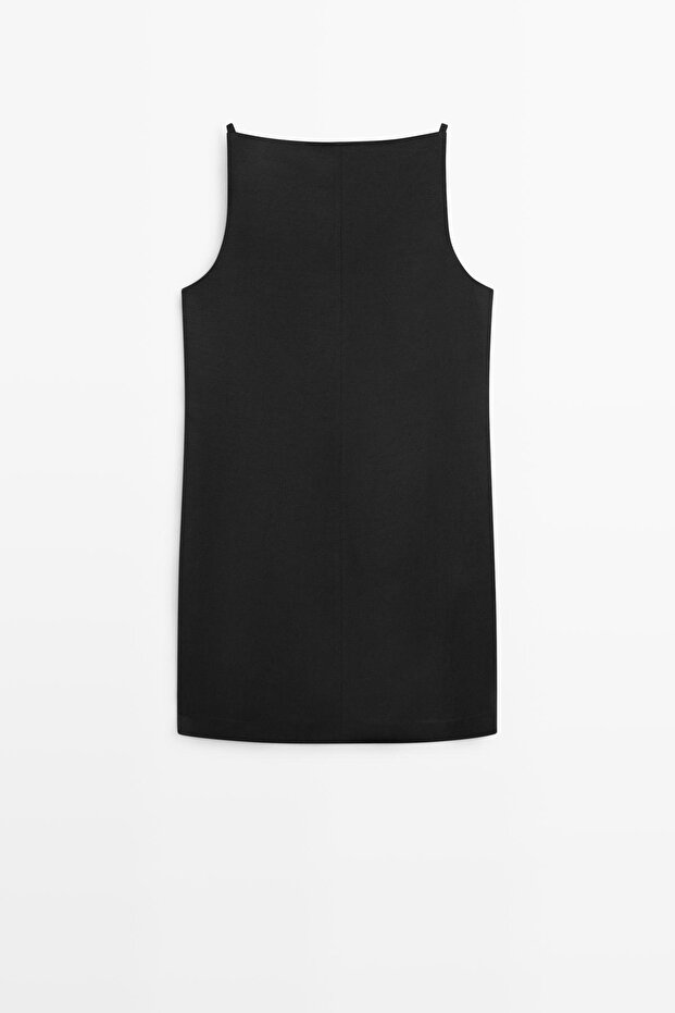 Dökümlü mini elbise - 8