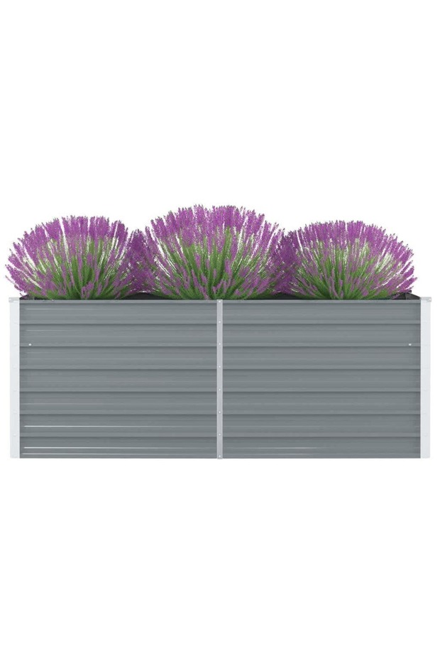 Raised Garden Bed 160x80x45 cm Galvanised Steel Grey