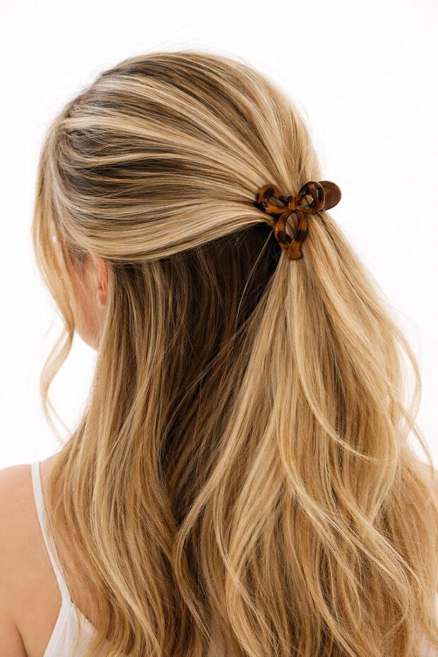 مشبك فيونكة صغير بنمط جلد الفهد - 1