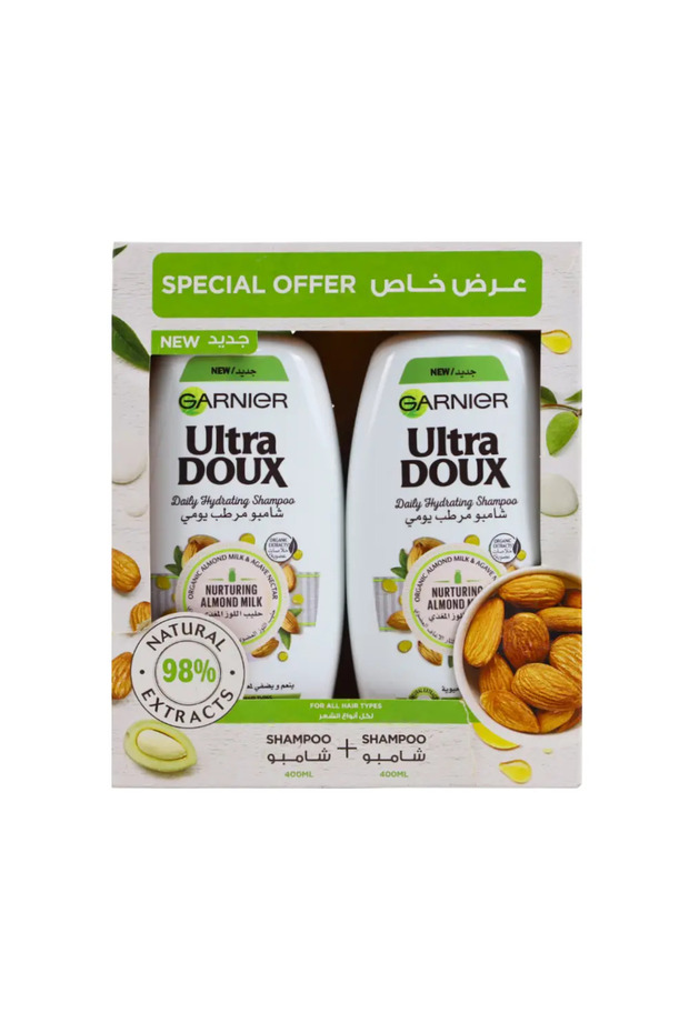 Ultra Doux Daily Hydrating Shampoo Nurturing Almond Milk- 2X400ml