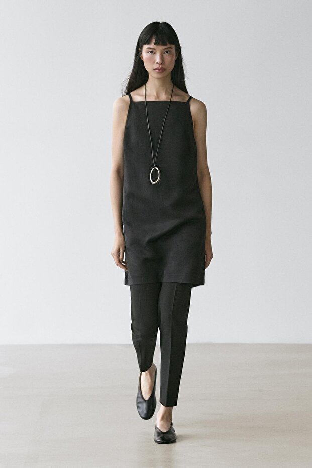 Dökümlü mini elbise - 1