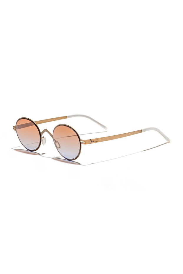 Eoh5000 C2 Brown Ultra Light Metal Round Unisex Sunglasses