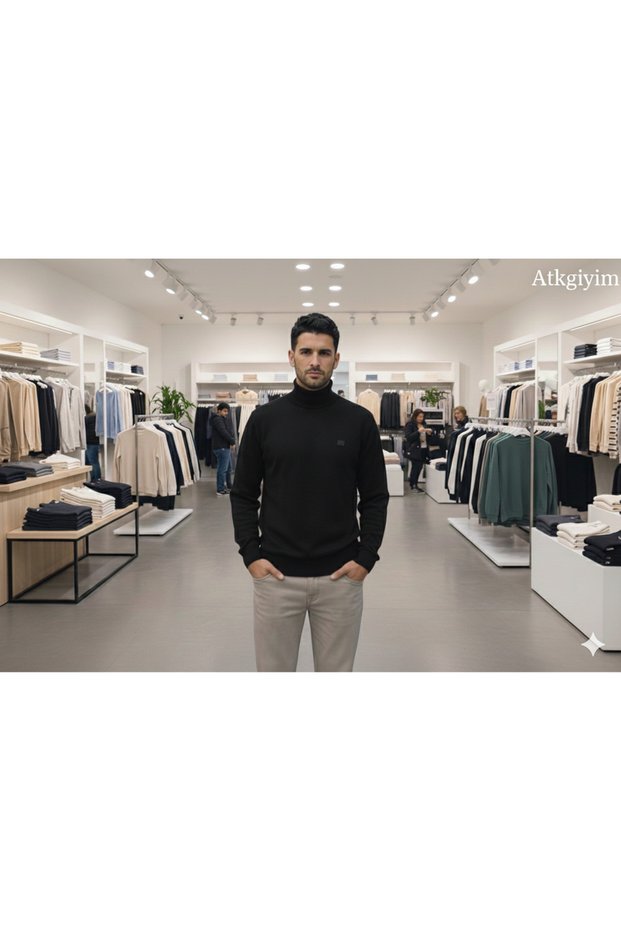 Men's Slim-Fit Thessaloniki Fabric Turtleneck Sweatshirt in Custom Colors with You in Mind