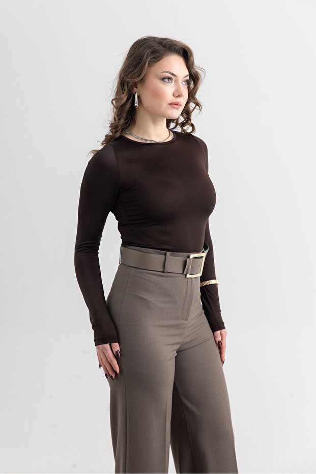 Women's Belted Wide Leg Trousers