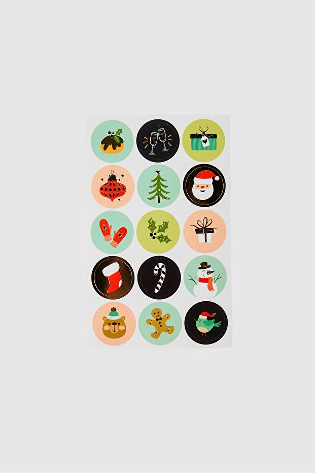 45 قطعة من الملصقات المتنوعة متعددة الألوان، موزعة على 3 أوراق - 1