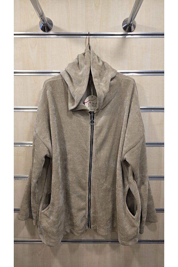 سترة مخملية بنمط بسيط - 1