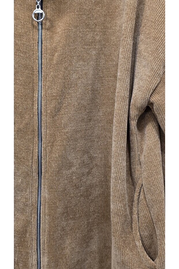 سترة مخملية بنمط بسيط - 4