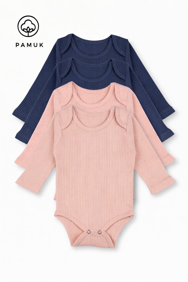 Girl Boy Baby Set of 4 Cotton Seasonal Long Sleeve Bodysuit