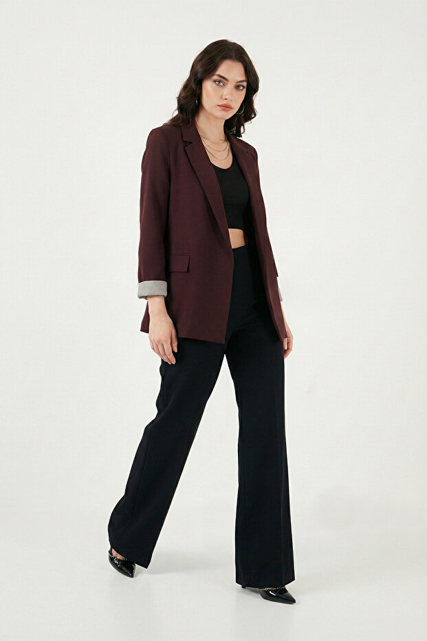 سترة مبطنة بياقة بأزرار على الجهتين ومقاس منتظم CEKET 6927624 - 5