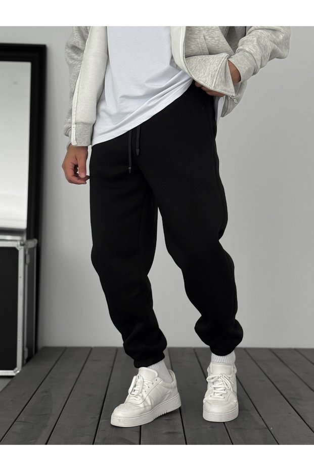 Men's Plain Sweatpants, 3-Thread Quality Fabric, Elastic Waistband