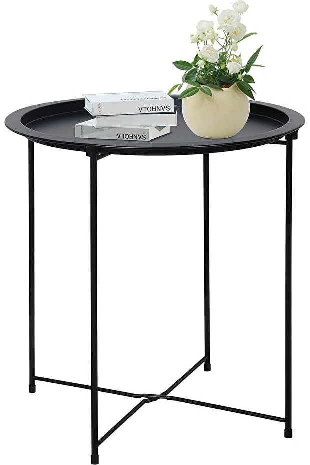 Outdoor Foldable Metal Side Table – Portable Patio & Balcony End Table