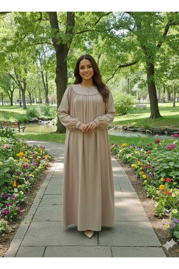 Tam Robalı Krem Ferace - 1