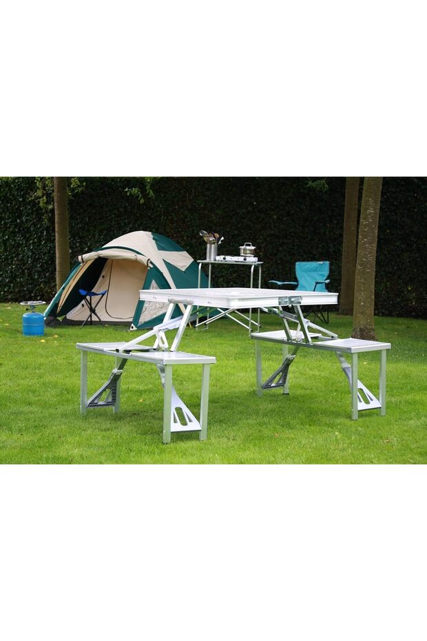 Foldable Table with Stools – Portable Folding Camping Table, Lightweight Outdoor & Kitchen Table - 4