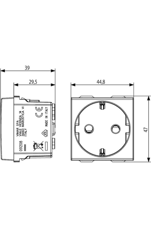 Schuko Modular Socket 2M White 16A, Neve - 2