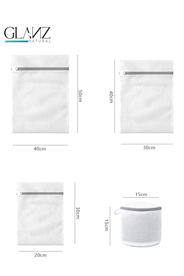 مجموعة شبك غسيل الملابس، مجموعة من 4 أكياس غسيل الملابس - 8