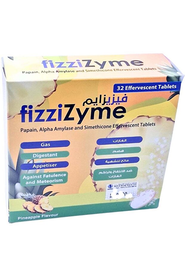 Fizzizyme Effervescent Tablets 32 S (Pineapple Flavour)