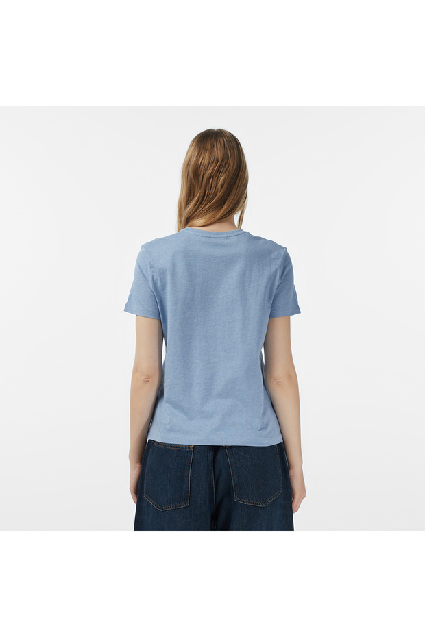 Classic Script Regular Kadın Mavi T-Shirt - 2