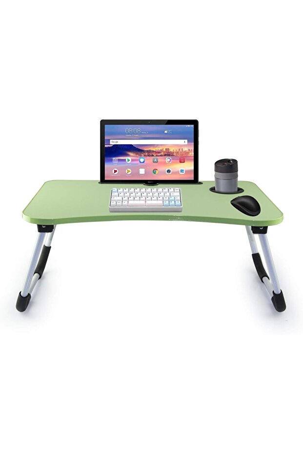 Portable Folding bed Table, Laptop Desk With ipad and Cup Holder