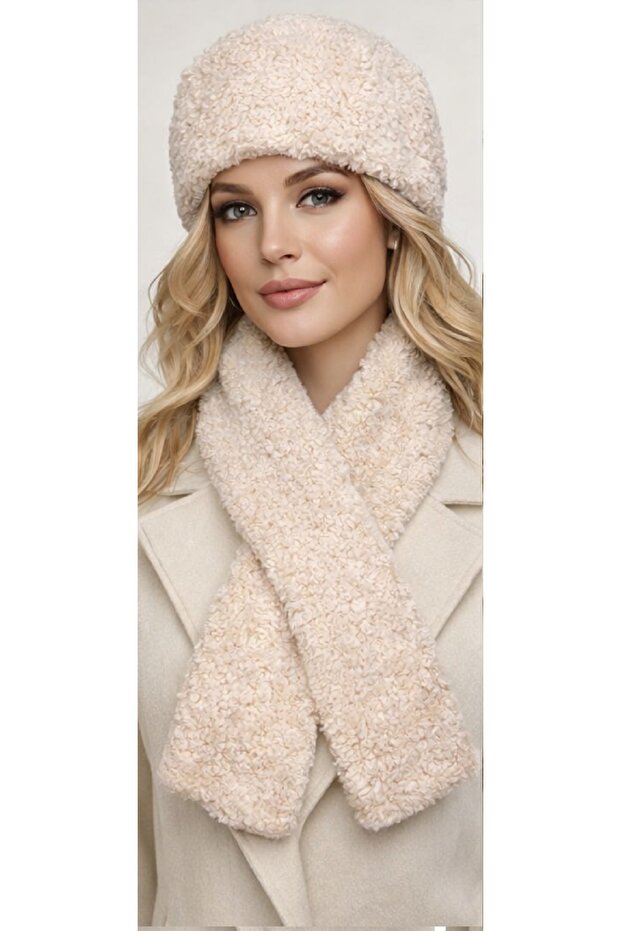 Set de 2 căciuli și eșarfe de pluș - 1