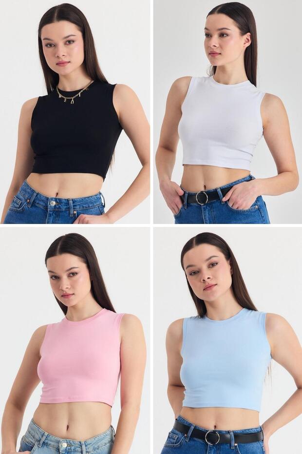 Colorful 4-Piece Short Undershirt Set 318