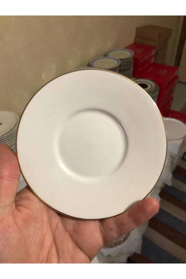 Tea and Cup Saucer Gold Gilded White (Set of 6)