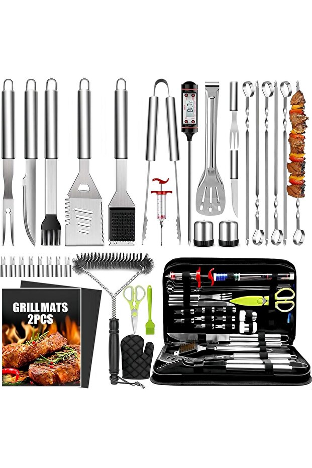 34-Piece Heavy Duty BBQ Grill Accessories Set